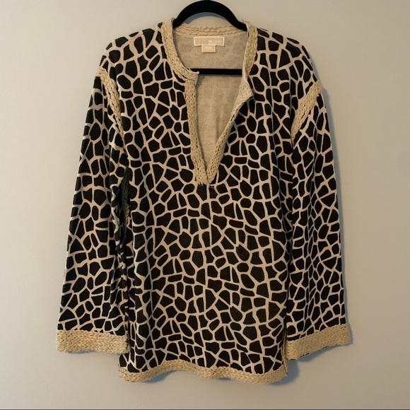 Women’s Michael Kors brown giraffe print tunic sweater - Picture 1 of 5